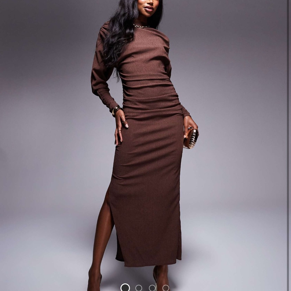 ASOS brown midi Dress